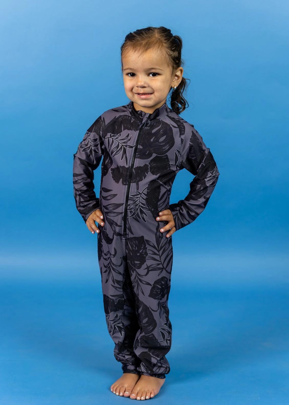 Tropical Night | Mini Rashguard One-Piece (Unisex) boys summer swimwear, boys rash guard swim sets