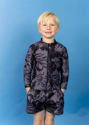 Tropical Night | Mini Rashguard Top (Unisex) toddler girl swimwear, summer swimwear for girls