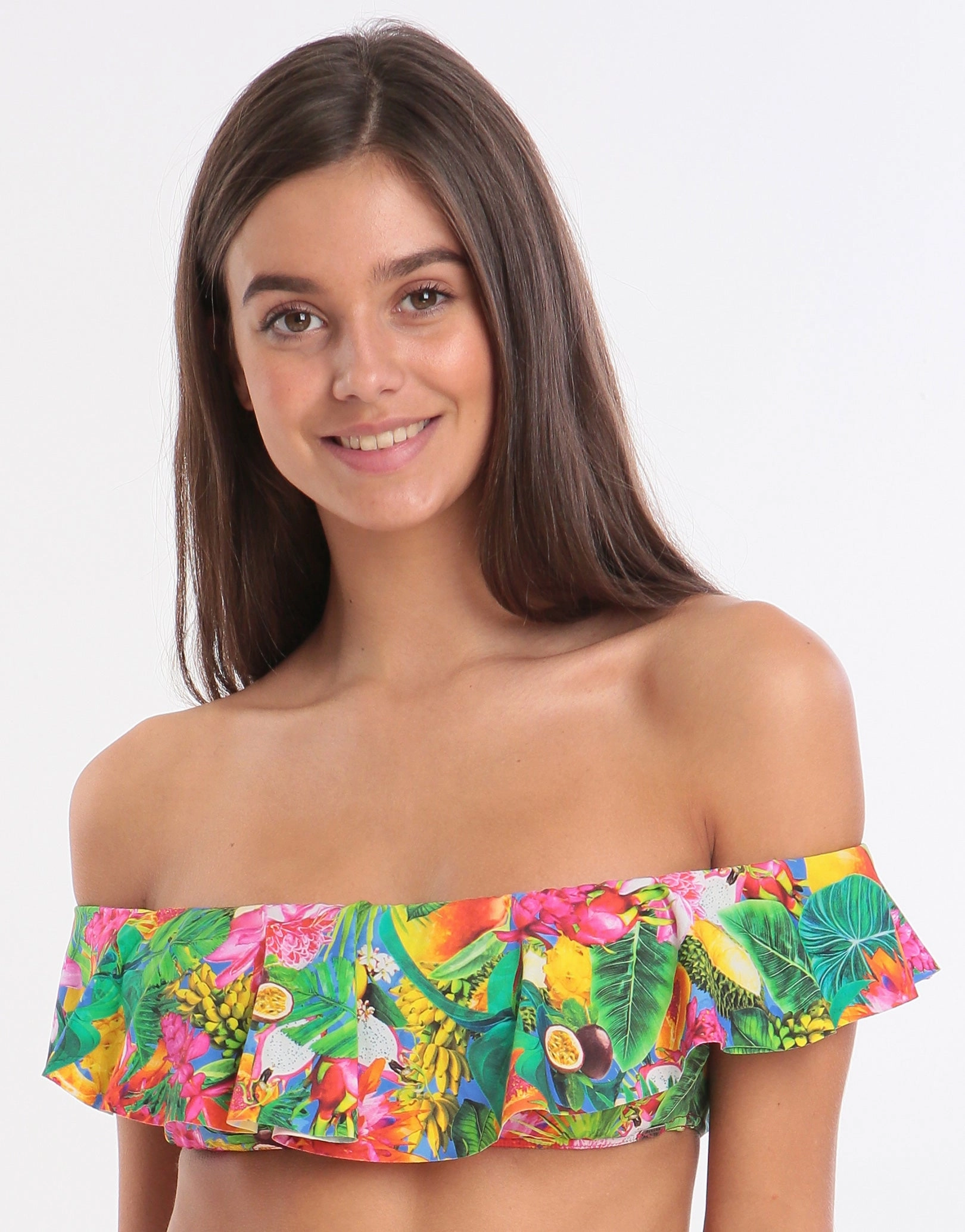 Tropicool Tolvo Off The Shoulder Bikini Top - Blue stylish swimwear tops, womens beach tops