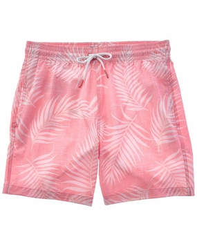 Trunks Surf & Swim Co. Chambray Palm Leaf Sano Swim Short mens full coverage swimwear, stylish mens swim trunks