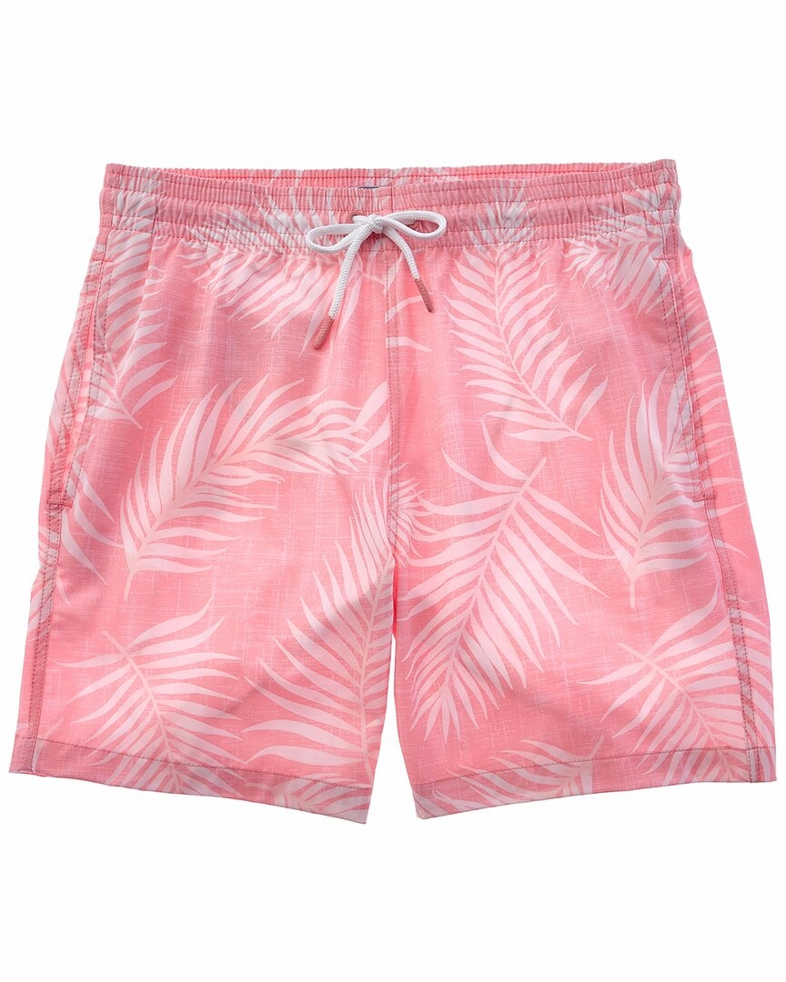 Trunks Surf & Swim Co. Chambray Palm Leaf Sano Swim Short mens full coverage swimwear, stylish mens swim trunks
