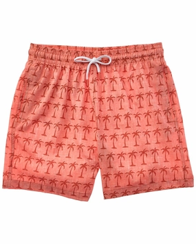 Trunks Surf & Swim Co. Chambray Palm Tree Sano Swim Short mens full coverage swimwear, stylish mens swim trunks
