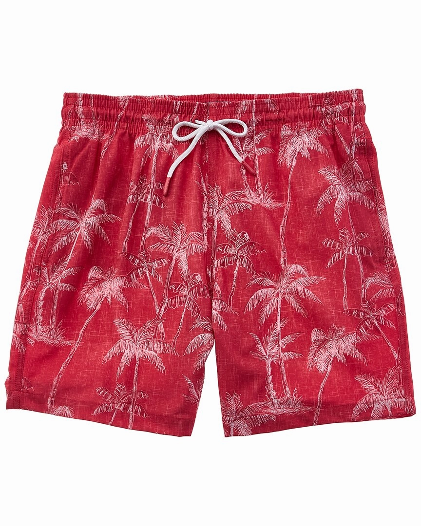 Trunks Surf & Swim Co. Chambray Sketch Palms Sano Swim Short mens full coverage swimwear, stylish mens swim trunks