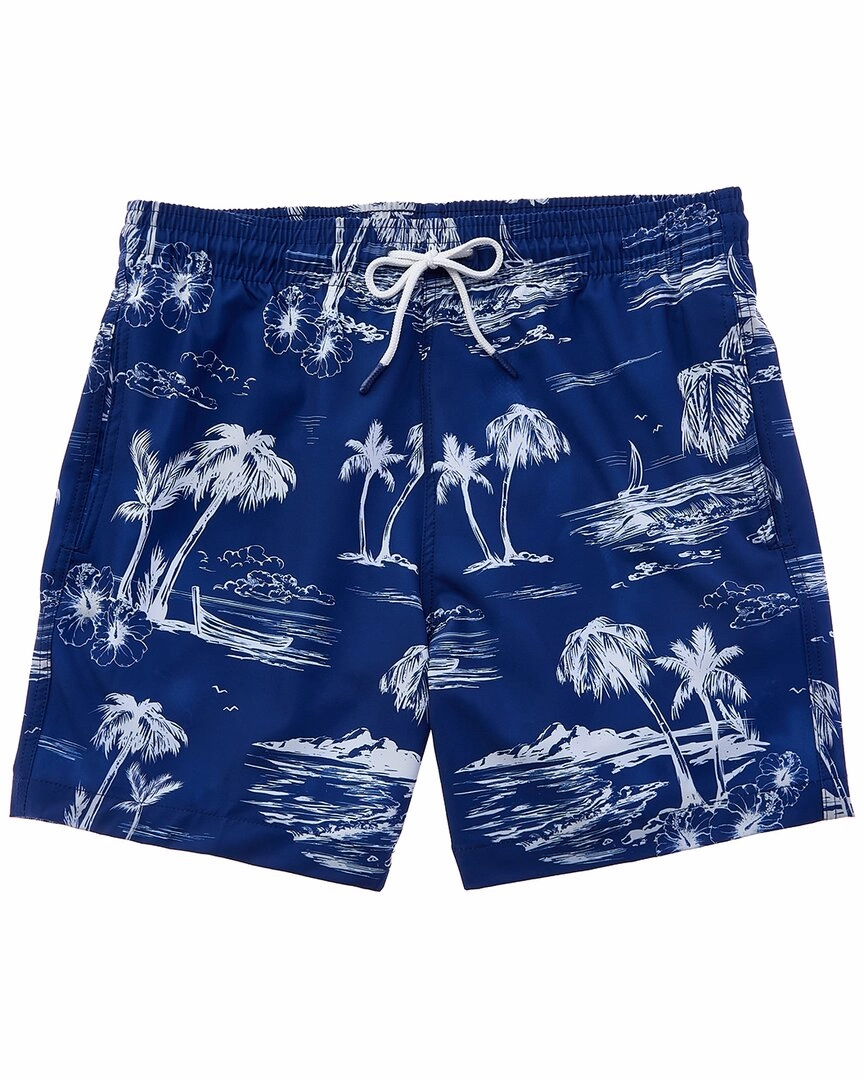 Trunks Surf & Swim Co. Island Landscape Sano Swim Short mens full coverage swimwear, stylish mens swim trunks