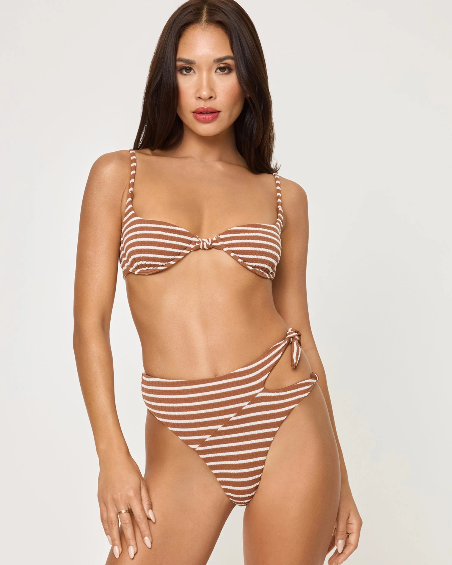 Tulip Bikini Top - Brown Sugar halter swim tops, wireless bikini tops