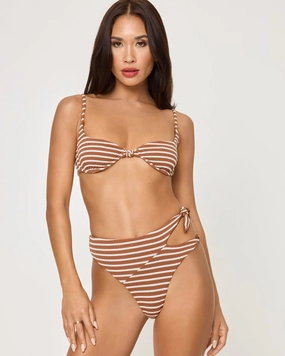 Tulip Bikini Top - Brown Sugar halter swim tops, wireless bikini tops