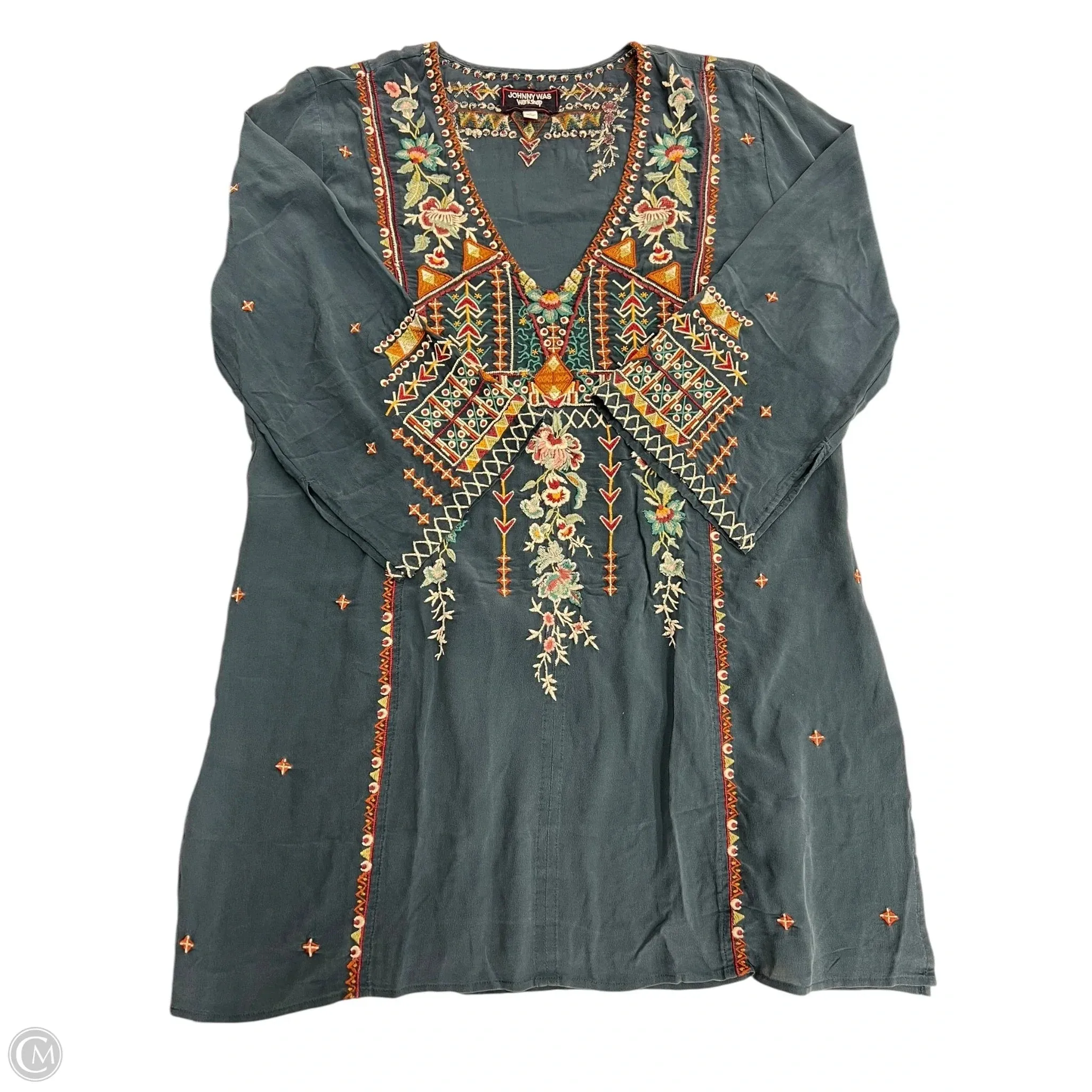 Tunic Long Sleeve By Johnny Was In Blue, Size: M Johnny Was Clothing