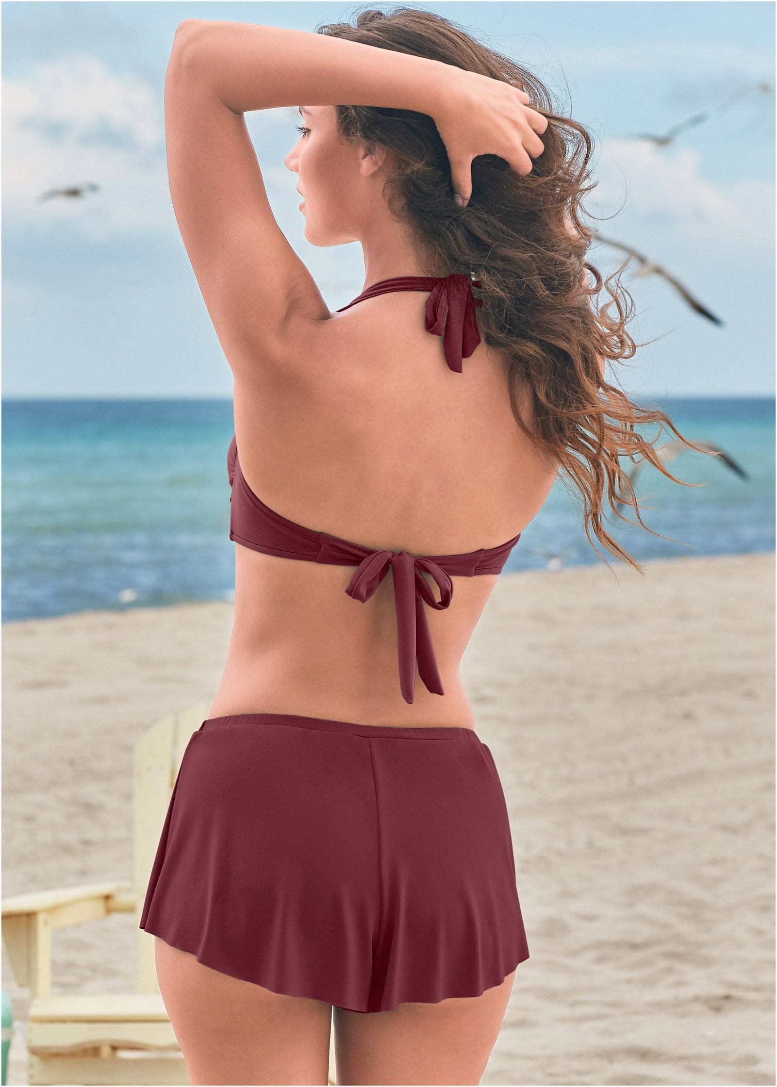 Twist Front Halter Top - Dark Mahogany