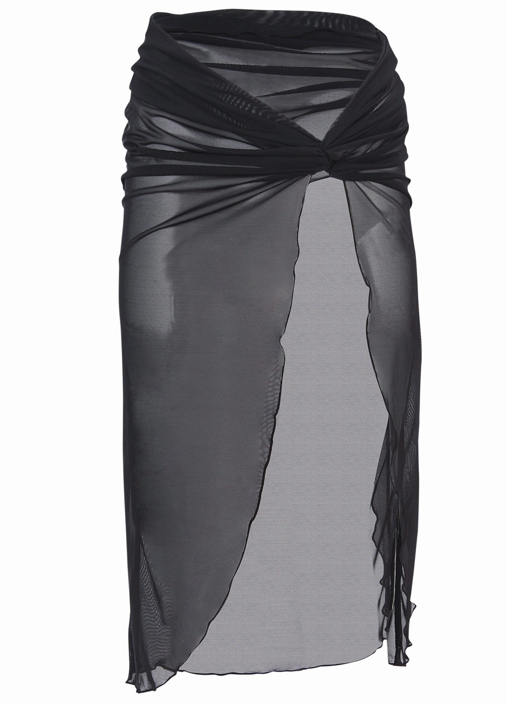 Twist Front Mesh Cover-Up - Black