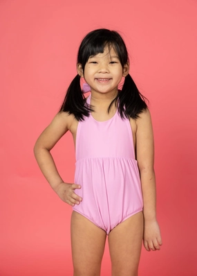 Ultimate Pink | Mini Romper One-Piece toddler girl swimwear, summer swimwear for girls