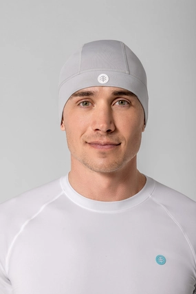 Unisex Aqua Sun Skully Cap  | Sleek Grey adjustable swimsuits for women, breathable swimwear for ladies