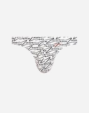 V80 Printed Swim Thong - Signature White mens swim briefs, simple swimwear for men