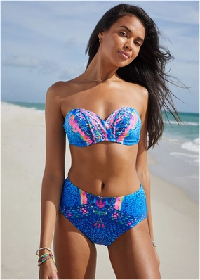 V Front Bandeau Top - Timeless Treasure supportive swim tops, printed bikini tops