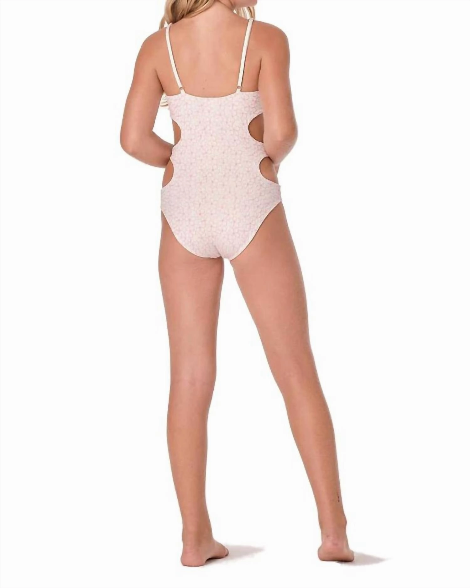Vacation Mode Bloom One Piece Swimsuit In Cream