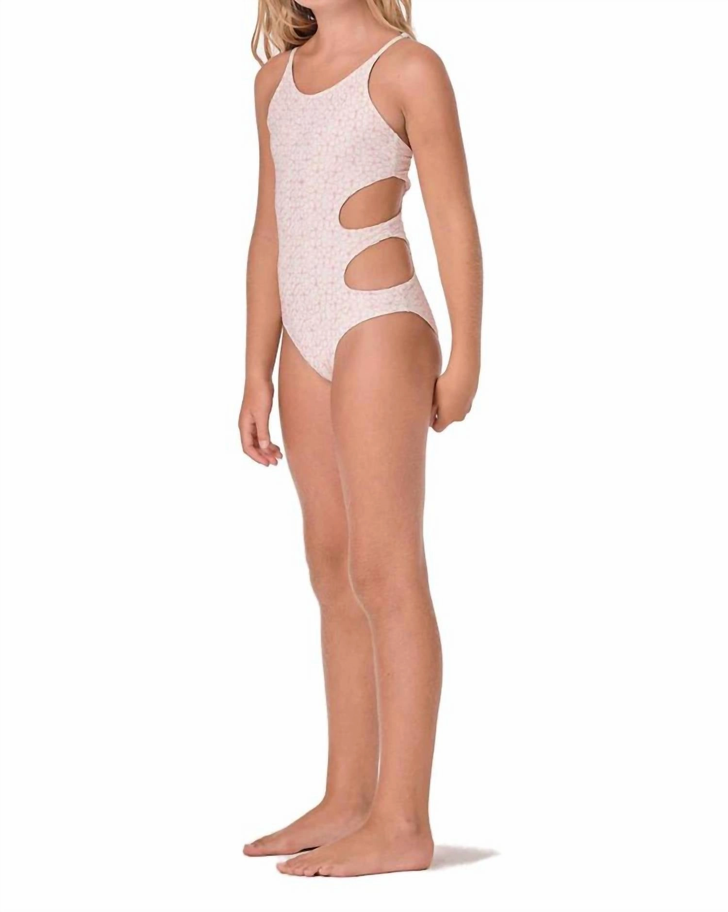 Vacation Mode Bloom One Piece Swimsuit In Cream