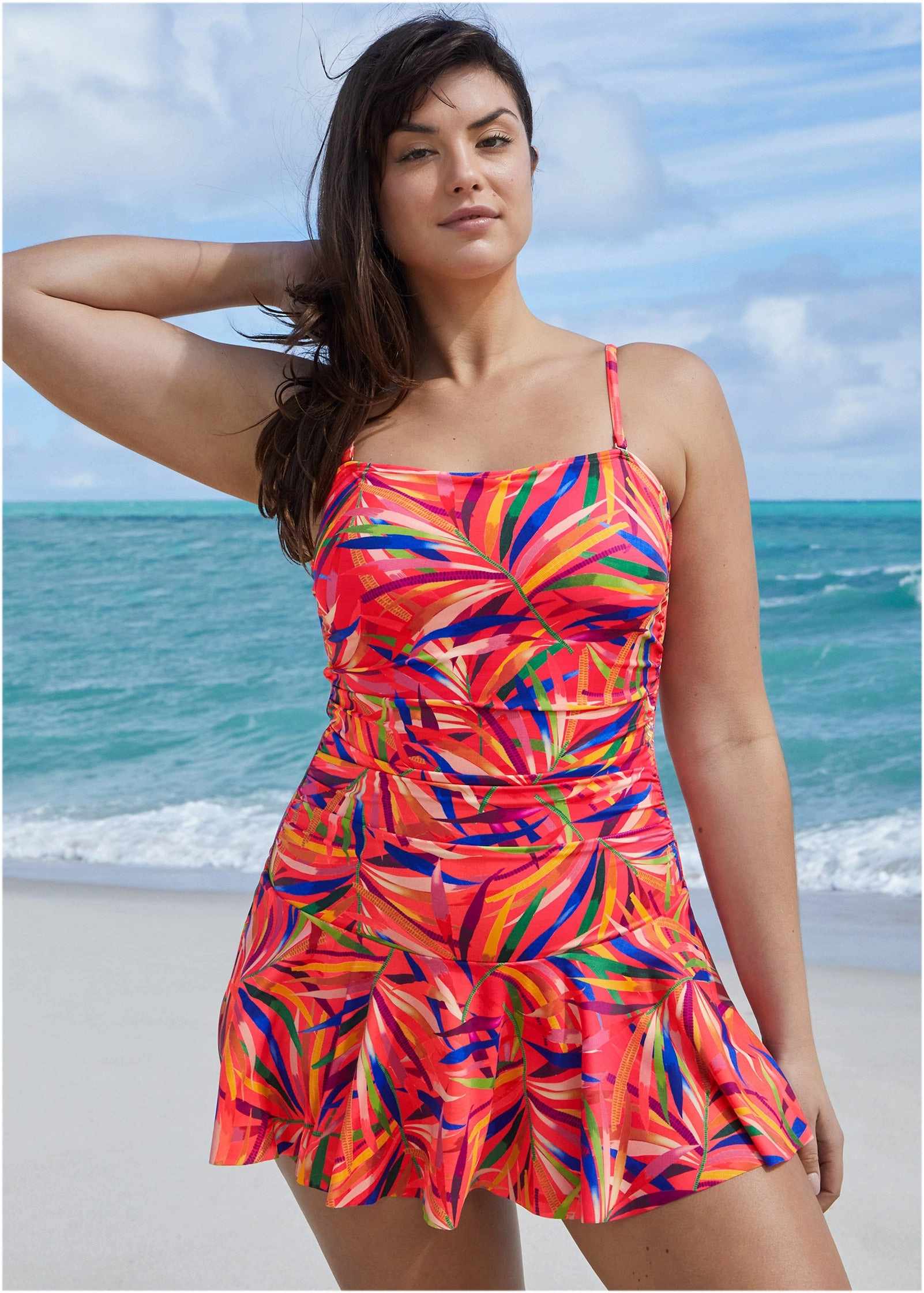 Venice Skirted Swim Dress - Tropical Jungle