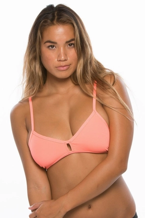 Vent Bikini Top - Papaya mix and match bikinis, stylish women's bikini options