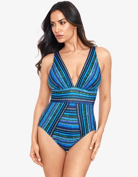 Veranda Odyssey Swimsuit - Blue plus size swimwear women, curvy womens swimsuits
