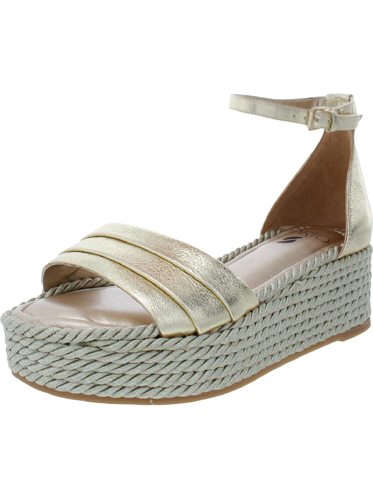 Via Womens Leather Espadrille Flatform Sandals ecco Shoes
