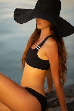 VICTORIA TWO PIECE TOP Black two piece swimsuits women, matching bikini sets