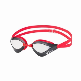 View Blade ORCA Mirrored Goggles - Black/Red/Silver anti fog swim goggles, swim training goggles