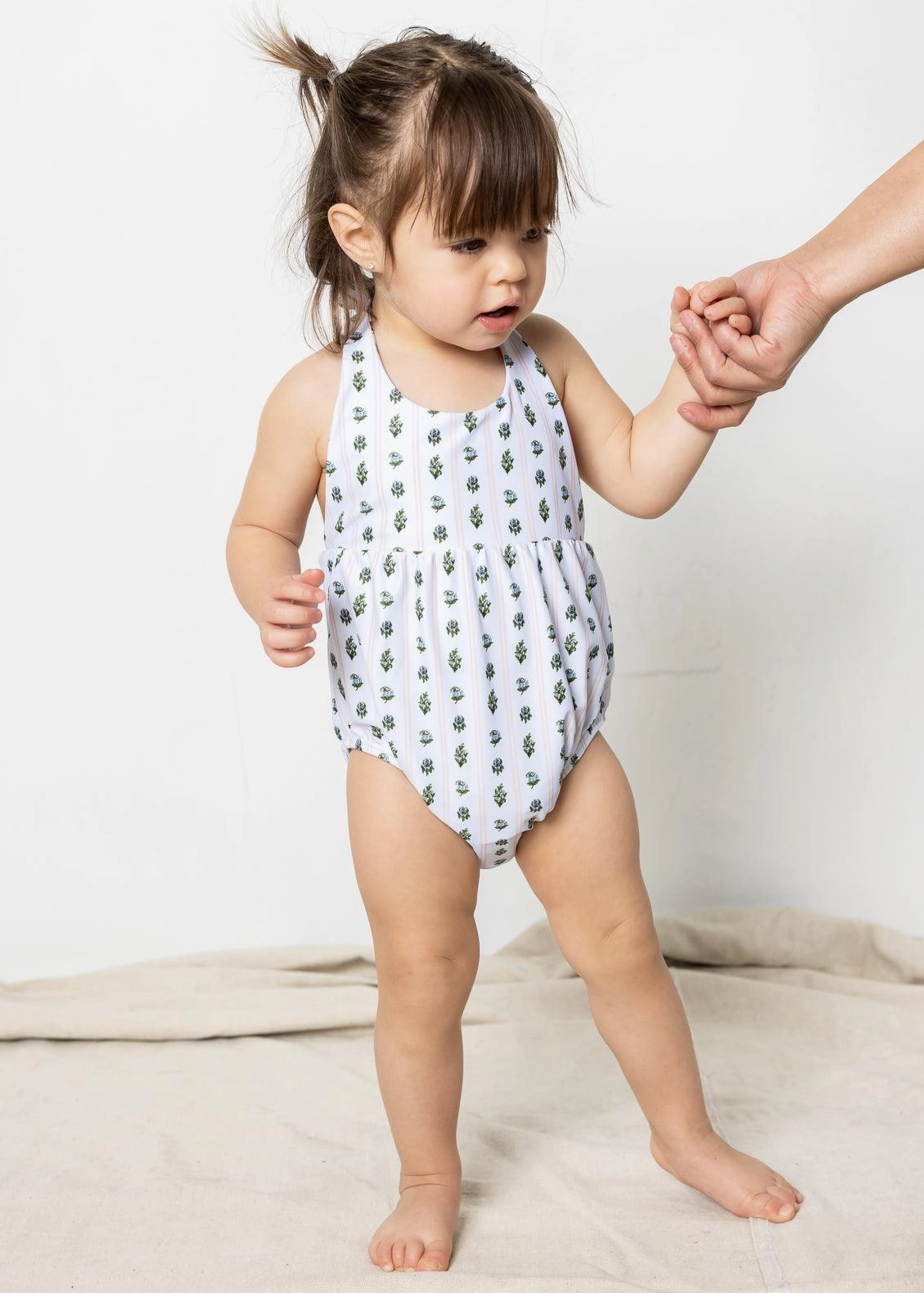 Vintage Blooms | Baby Romper One-Piece toddler girl swimwear, summer swimwear for girls
