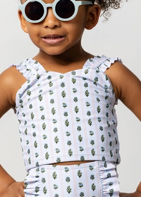 Vintage Blooms | Mini Ripple Top toddler girl swimwear, summer swimwear for girls