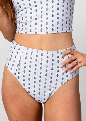 Vintage Blooms | Up High Bottoms elastic waistband swim bottoms, mix-and-match bikini bottoms