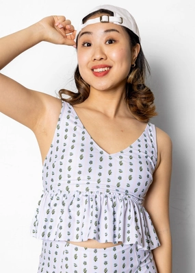 Vintage Blooms | V-Neck Top tankini swim tops, adjustable bikini tops