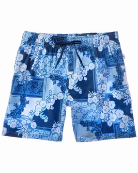 VINTAGE SUMMER 4-Way Stretch Volley Swim Trunk mens full coverage swimwear, stylish mens swim trunks