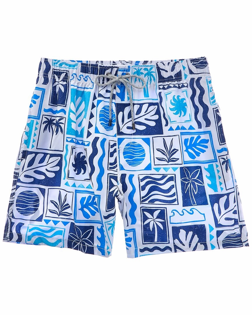 VINTAGE SUMMER 4-Way Stretch Volley Swim Trunk mens full coverage swimwear, stylish mens swim trunks