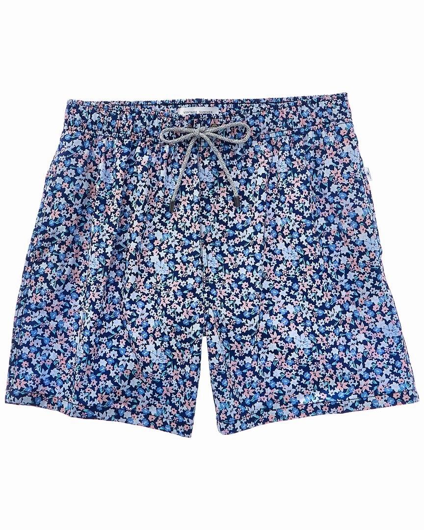 VINTAGE SUMMER 4-Way Stretch Volley Swim Trunk mens full coverage swimwear, stylish mens swim trunks