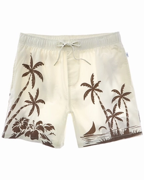 VINTAGE SUMMER 4-Way Stretch Volley Swim Trunk mens full coverage swimwear, stylish mens swim trunks