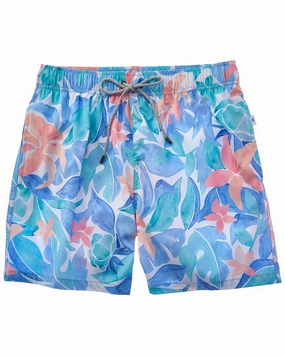 VINTAGE SUMMER 4-Way Stretch Volley Swim Trunk mens full coverage swimwear, stylish mens swim trunks