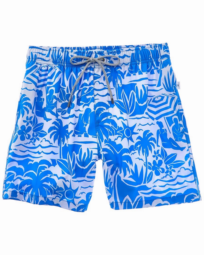 VINTAGE SUMMER 4-Way Stretch Volley Swim Trunk mens full coverage swimwear, stylish mens swim trunks