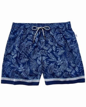 VINTAGE SUMMER Ponji Volley Swim Trunk mens full coverage swimwear, stylish mens swim trunks