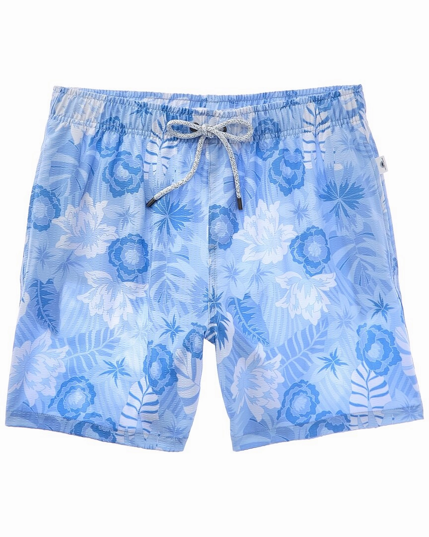 VINTAGE SUMMER Seersucker Stretch Volley Swim Trunk mens full coverage swimwear, stylish mens swim trunks