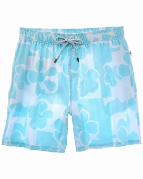 VINTAGE SUMMER Seersucker Stretch Volley Swim Trunk mens full coverage swimwear, stylish mens swim trunks