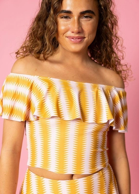 Vintage Triangles | Ruffled Around Top tankini swim tops, adjustable bikini tops