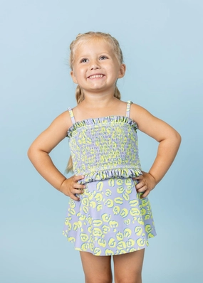 Vivid Cheetah | Mini Bandeau Top toddler girl swimwear, summer swimwear for girls