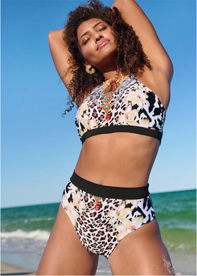 Volley High-Waist Bottom - Feline Divine womens sun protection swimwear, trendy swimwear collection