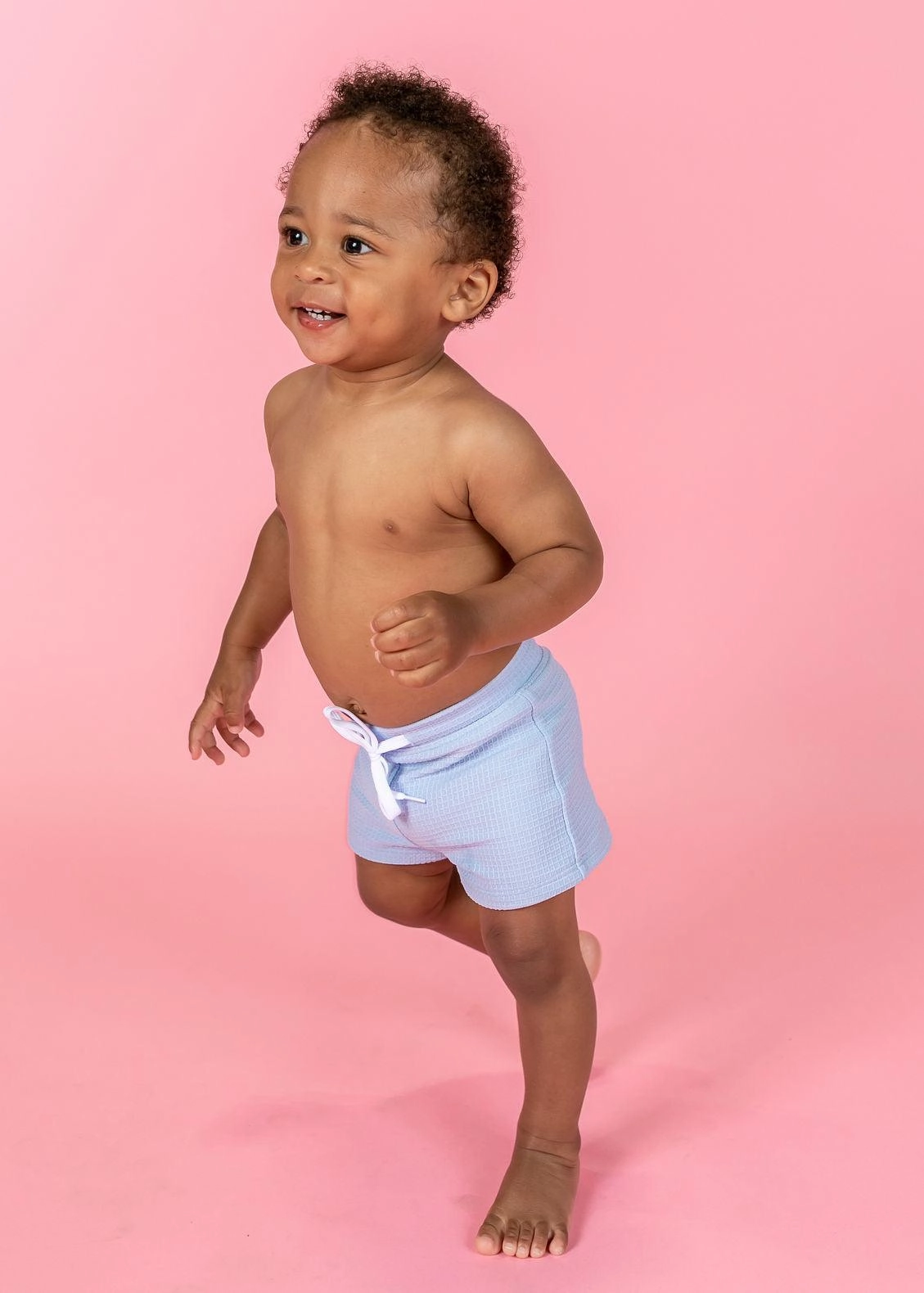 Waffled Barely Blue | Baby Euro Shorts
