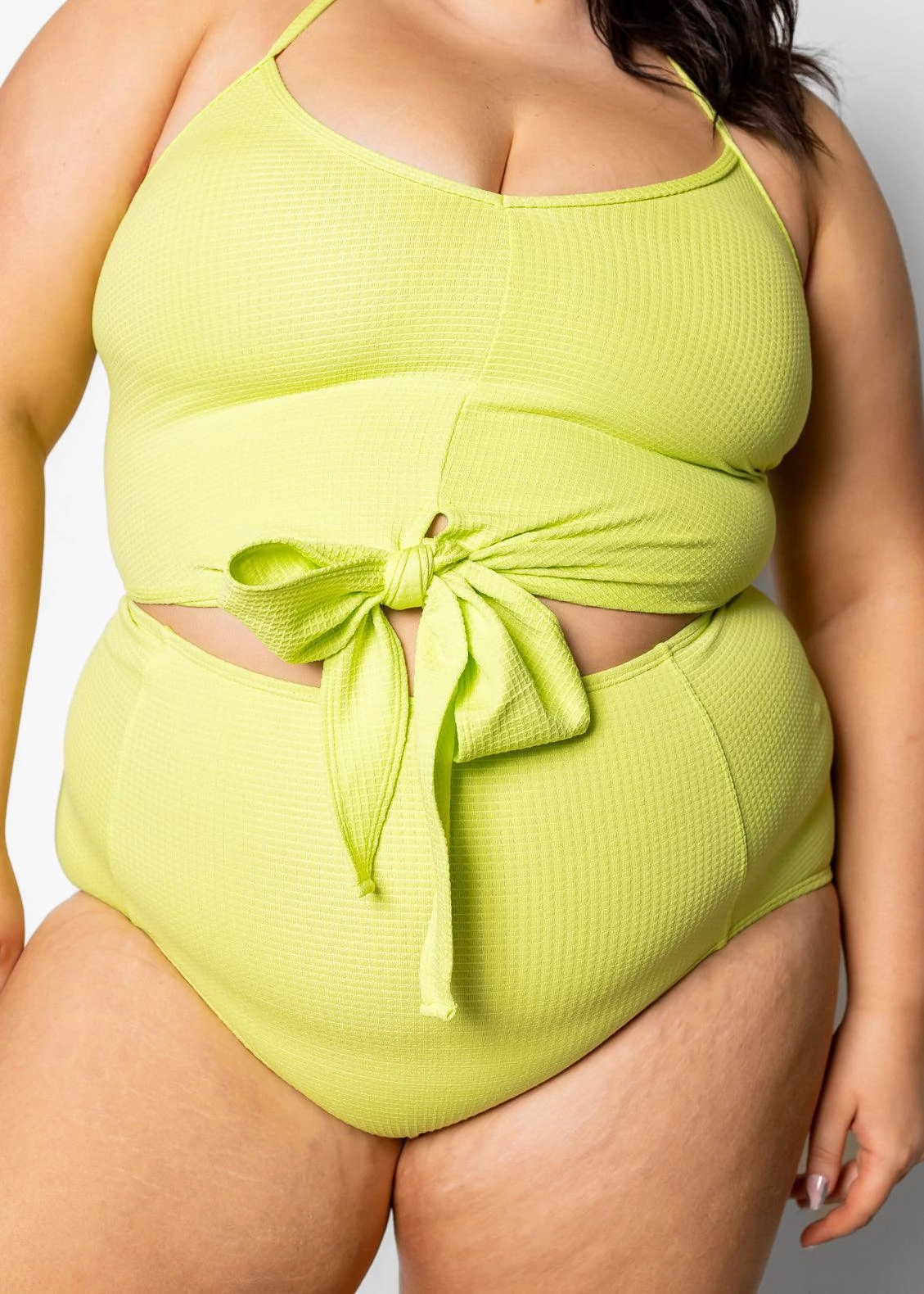 Waffled Glow Green | Extended High-Waisted Bottoms