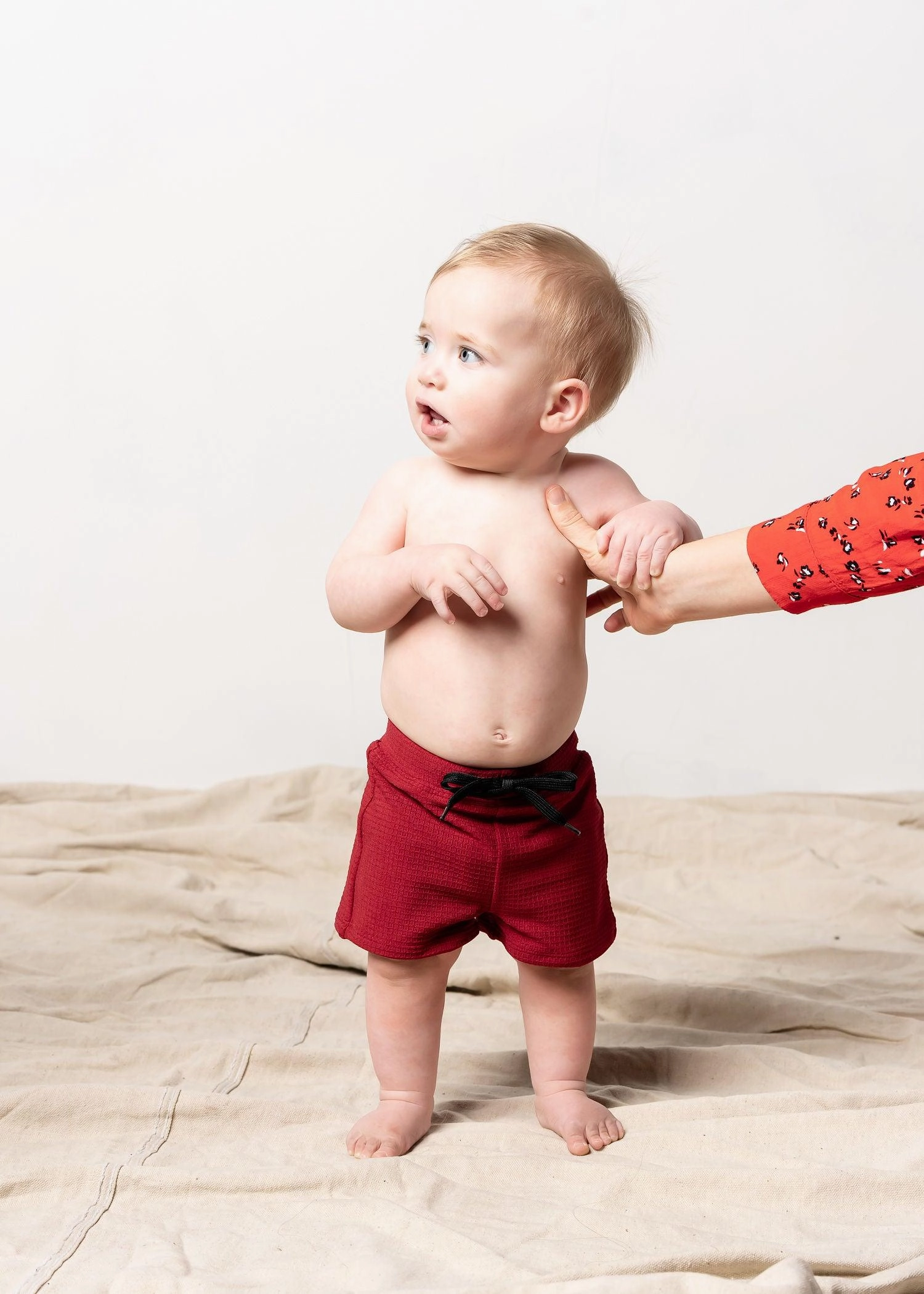 Waffled Maroon | Baby Euro Shorts boys summer swimwear, boys rash guard swim sets