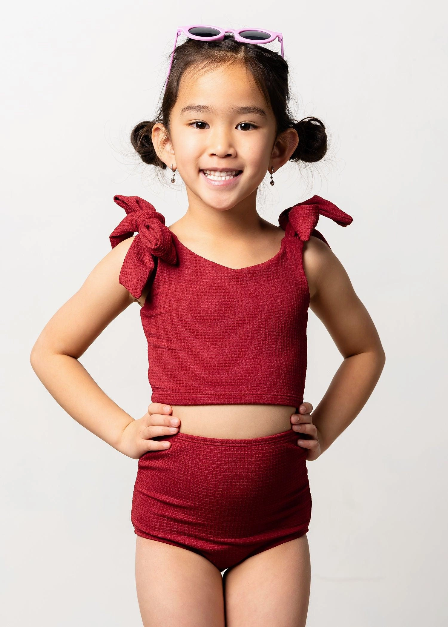 Waffled Maroon | Mini Knot Top