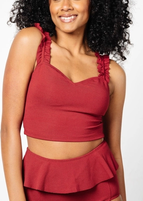 Waffled Maroon | Ripple Top tankini swim tops, adjustable bikini tops