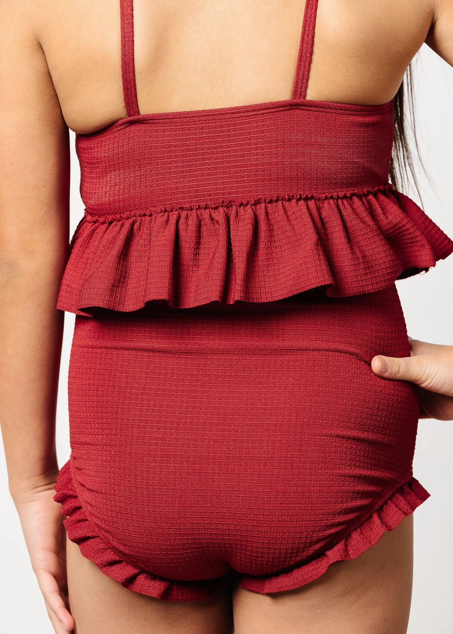 Waffled Maroon | Youth All Ruffled Up Bottoms