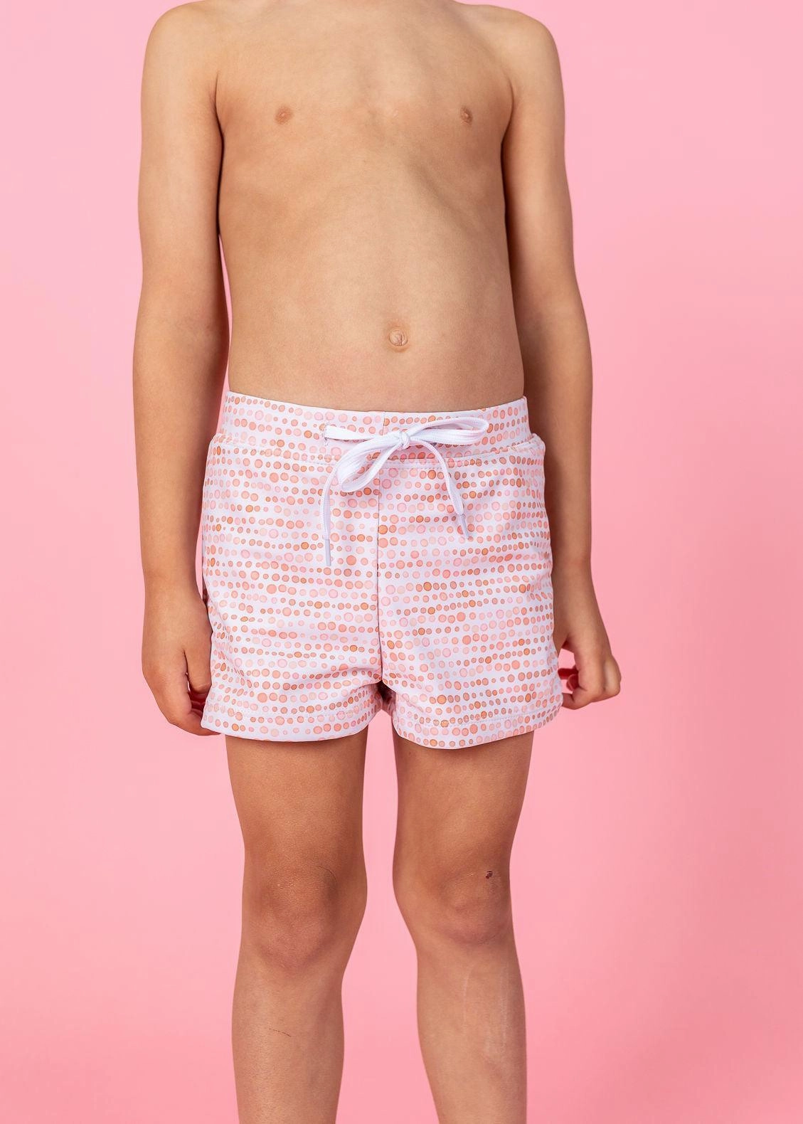Watercolor Dots | Mini Euro Shorts boys summer swimwear, boys rash guard swim sets