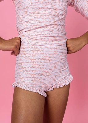 Watercolor Dots | Youth All Ruffled Up Bottoms toddler girl swimwear, summer swimwear for girls