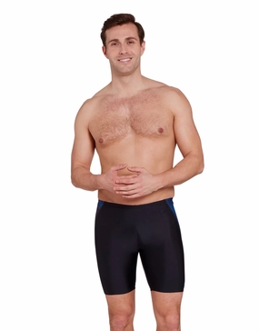 Web Cruise Mid Swim Jammer - Black/Blue casual mens swimwear, affordable swimwear for men
